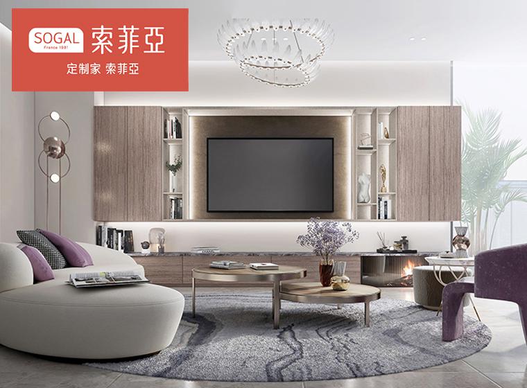 索菲亞-第六空間系列輕奢風衣柜電視柜餐邊柜全屋定制