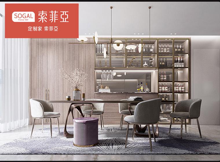 索菲亞-第六空間系列輕奢風衣柜電視柜餐邊柜全屋定制