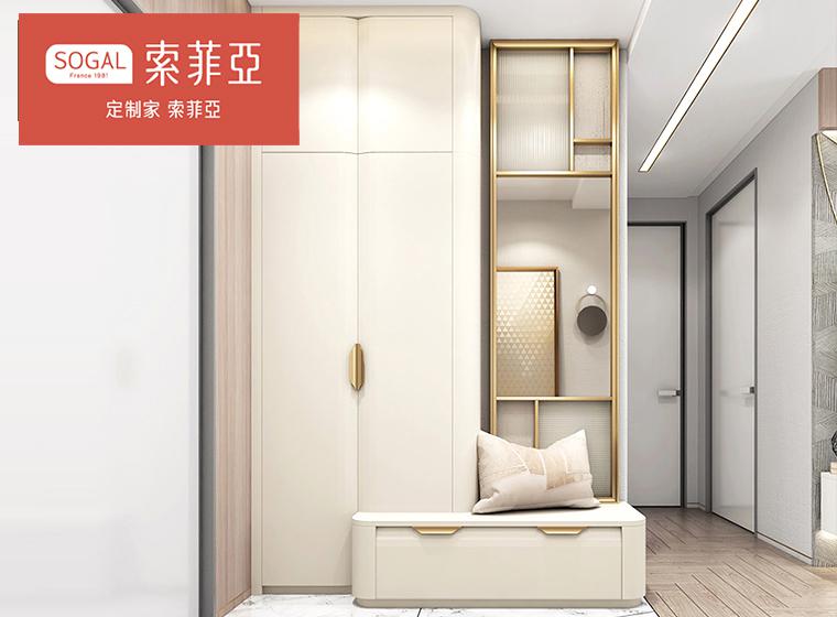 索菲亞西雅圖系列簡約現(xiàn)代平開衣柜一體臥室客廳全屋定制輕奢風(fēng)